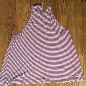 ModCloth swing fling top in mauve stripe